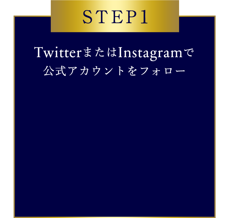 STEP1 TwitterまたはInstagramで 公式アカウントをフォロー