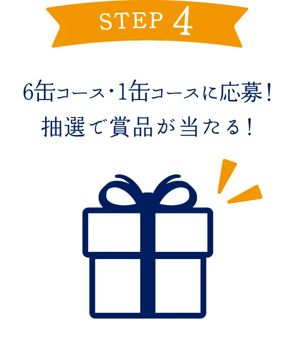 STEP4 | 6缶コース・1缶コースに応募！抽選で賞品が当たる！