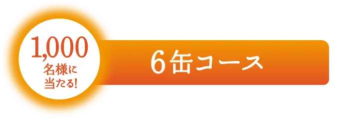 1,000名様に当たる！6缶コース