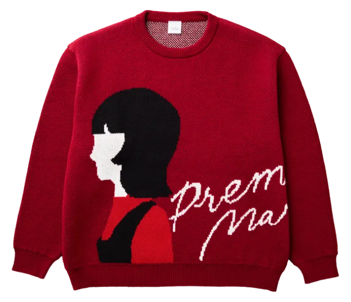 プレミアムまるちゃんデザイン ニット（赤）