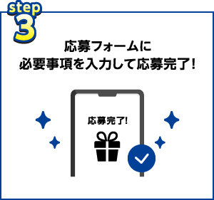 step3：応募フォームに必要事項を入力して応募完了！