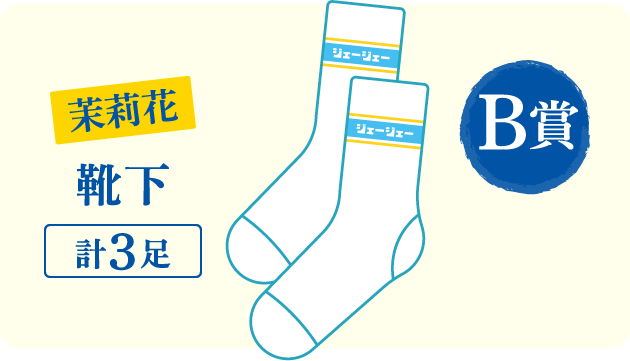 B賞：茉莉花 靴下 計3足