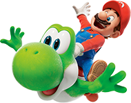 マリオとヨッシーのイラスト画像