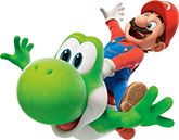 マリオとヨッシーのイラスト画像