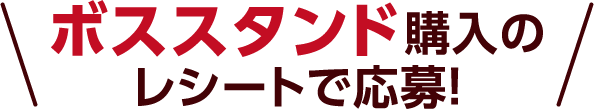 ボススタンド購入のレシートで応募！