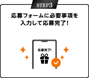 STEP3：応募フォームに注意事項を入力して応募完了！