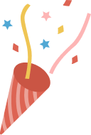 ピンクのクラッカーのイメージ画像