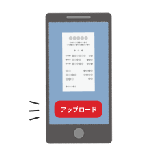 スマートフォンでレシートをアップロードしたイメージ画像