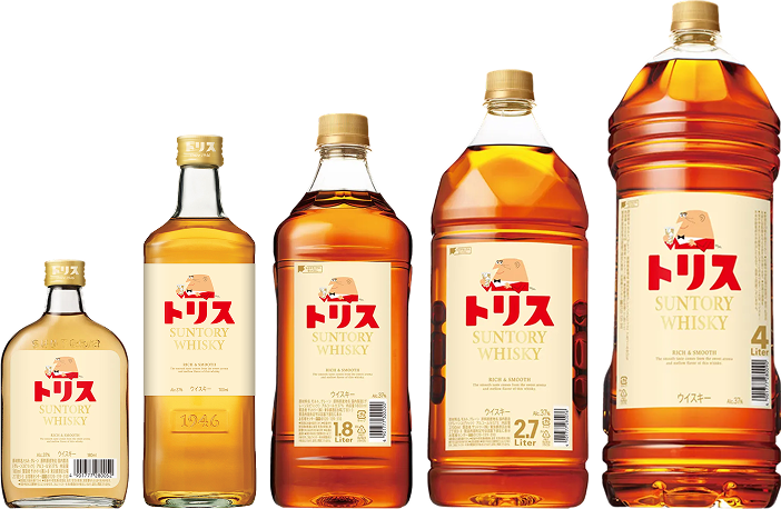 トリスウイスキー180ml瓶／700ml瓶／1.8Lペット／2.7Lペット／4Lペットの画像