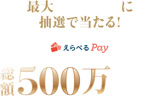 最大3,000名様に抽選で当たる！えらべるPay総額500万ポイント
