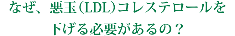 なぜ、悪玉（LDL）コレステロールを下げる必要があるの？