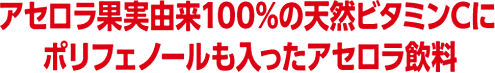 アセロラ果実由来100%の天然ビタミンCにポリフェノールも入ったアセロラ飲料