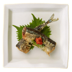 さんまの梅しそ揚げ